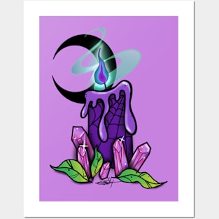 Purple candle Posters and Art